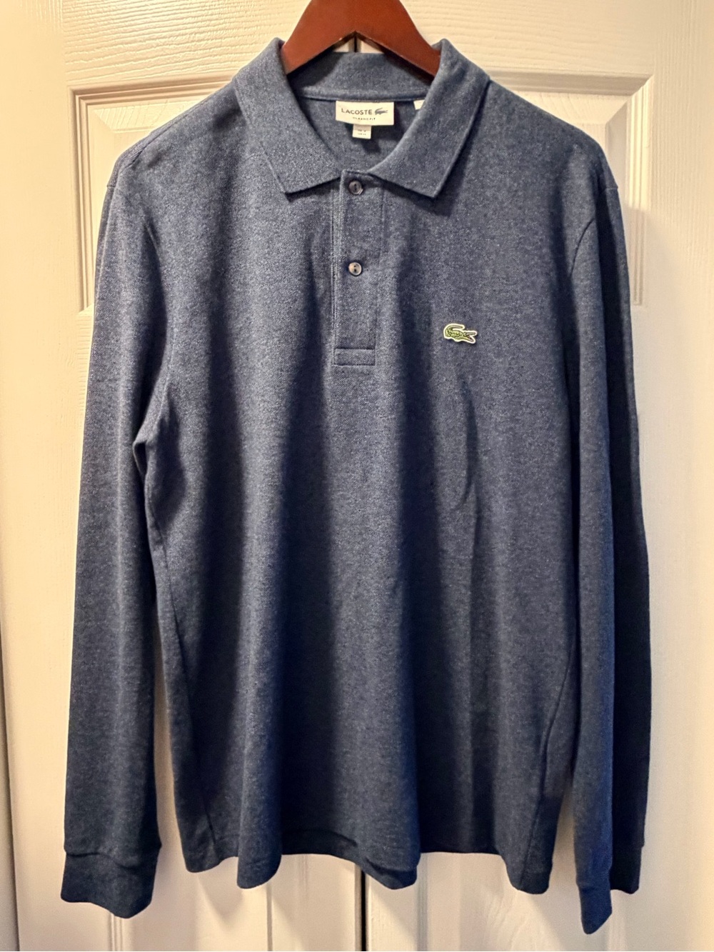 Lacoste Men's Long-Sleeve Polo Shirt - Navy - Picture 2 of 7